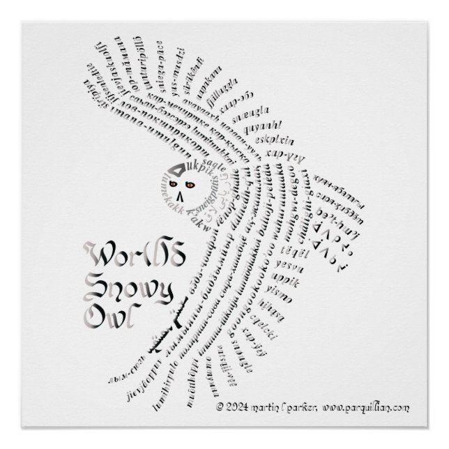 World Word Snowy Owl Poster (Front)