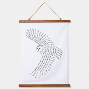 World Word Snowy Owl Tapestry