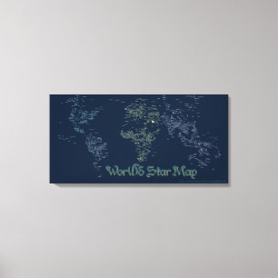 World Word Star Map Canvas Print