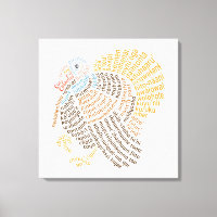 World Word Wild Turkey Canvas Print