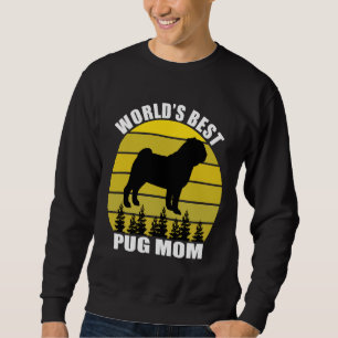World&x27;s Best Pug Mum, Retro Sun T Shirt Classi