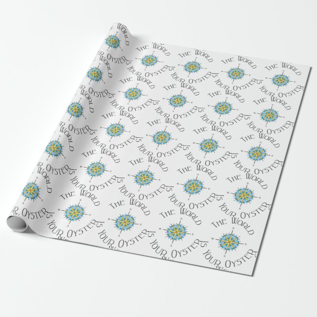 World Your Oyster Wrapping Paper (Unrolled)