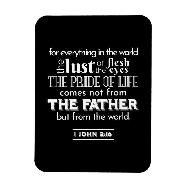 Worldly Temptations - 1 John 2:16 Bible Verse Magnet (Vertical)