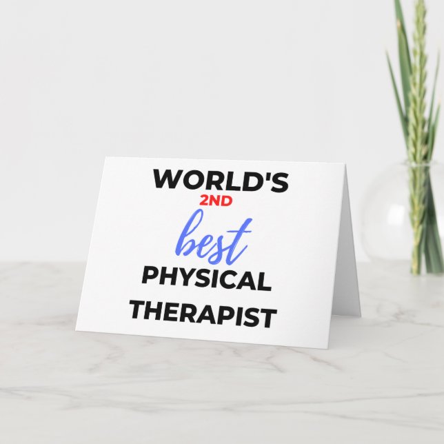 World's 2nd Best Physical Therapist 2 Holiday Card (Front)