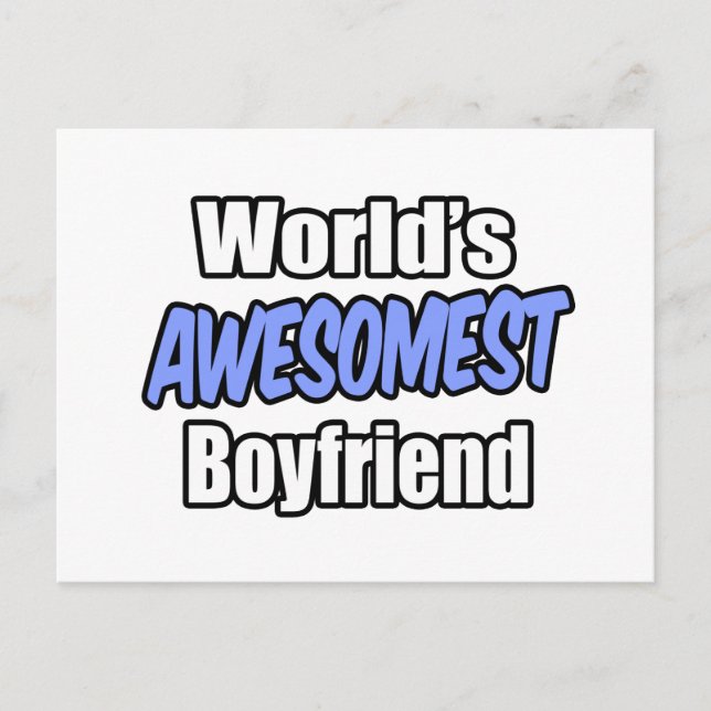 World's Awesomest Boyfriend Postcard (Front)