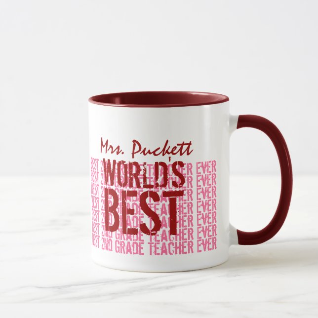 World's Best 2nd Grade Teacher Custom Name G101 Mug (Right)