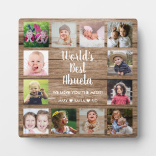 World's Best Abuela Grandkids 12 Photo Collage Plaque