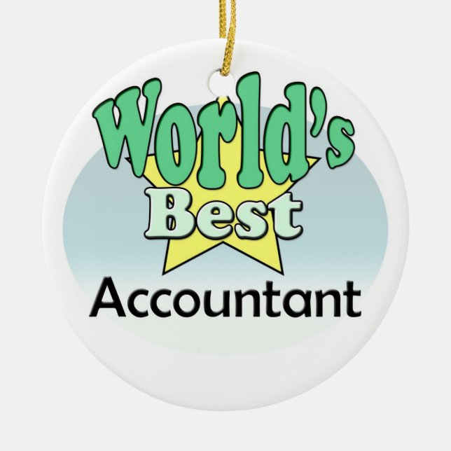 World's best Accountant Ceramic Tree Decoration (Front)