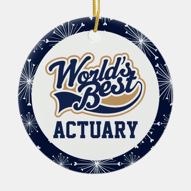 Worlds Best Actuary Ceramic Tree Decoration (Front)