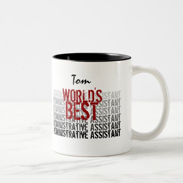 World's Best Administrative Assistant Red Black Two-Tone Coffee Mug (Right)