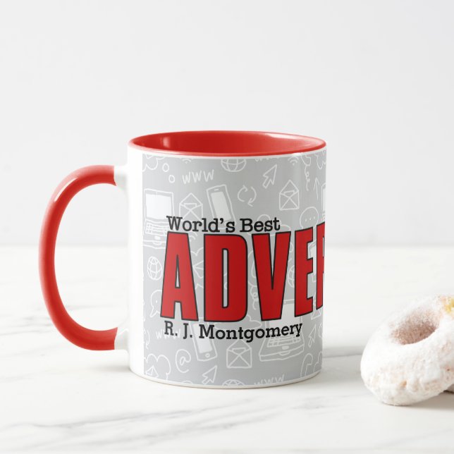World's Best Advertising Executive Funny with Name Mug (With Donut)