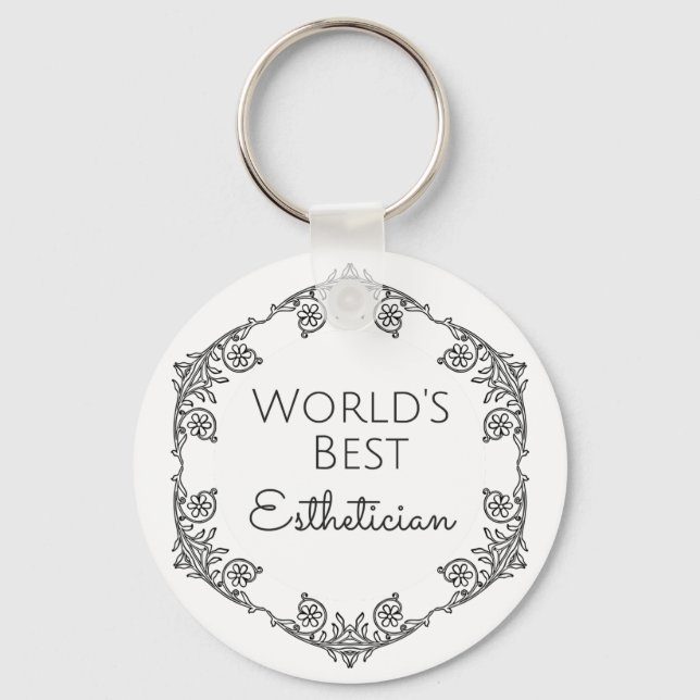 World's Best Aesthetician gift 3 Key Ring (Front)
