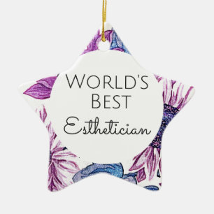 World's Best Aesthetician gift 5 Ceramic Tree Decoration