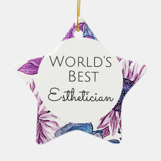 World's Best Aesthetician gift 5 Ceramic Tree Decoration (Front)