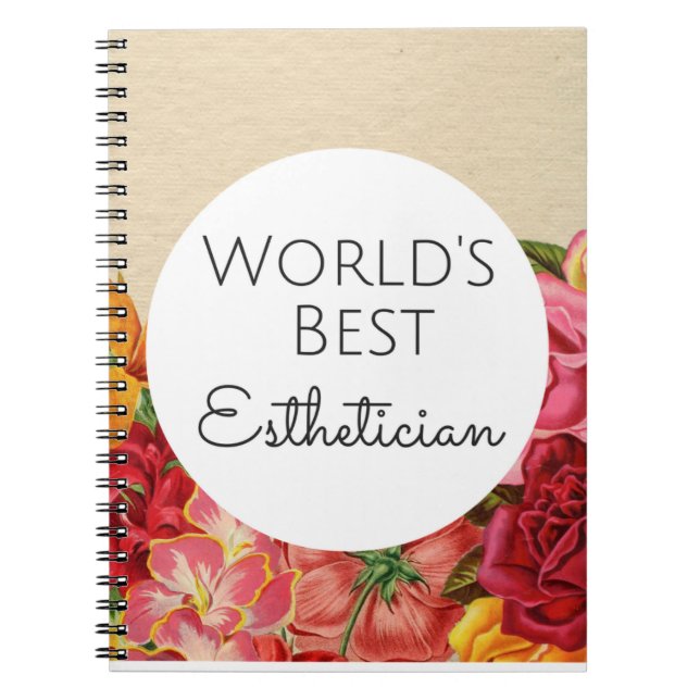 World's Best Aesthetician gift Spiral Notebook (Front)
