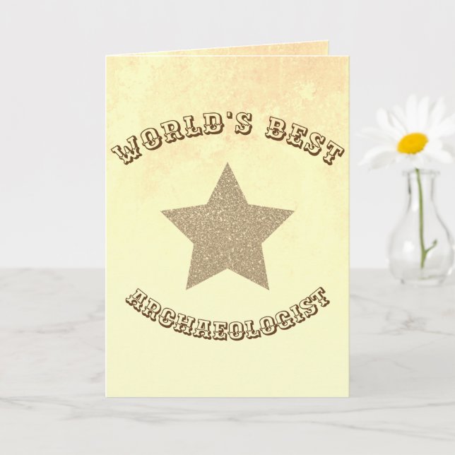 World's Best Archaeologist Golden Star Card (Small Plant)