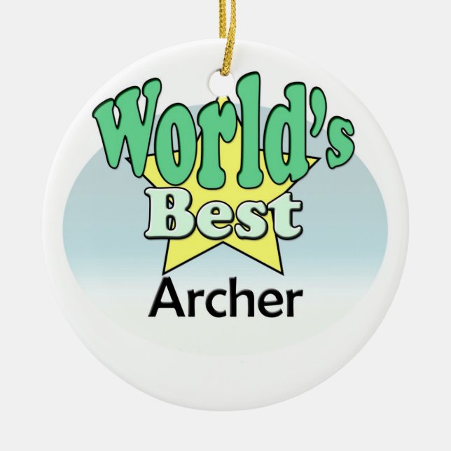 World's best Archer Ceramic Tree Decoration (Front)