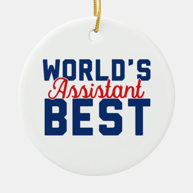 World's Best Assistant Personalised Ceramic Tree Decoration (Front)