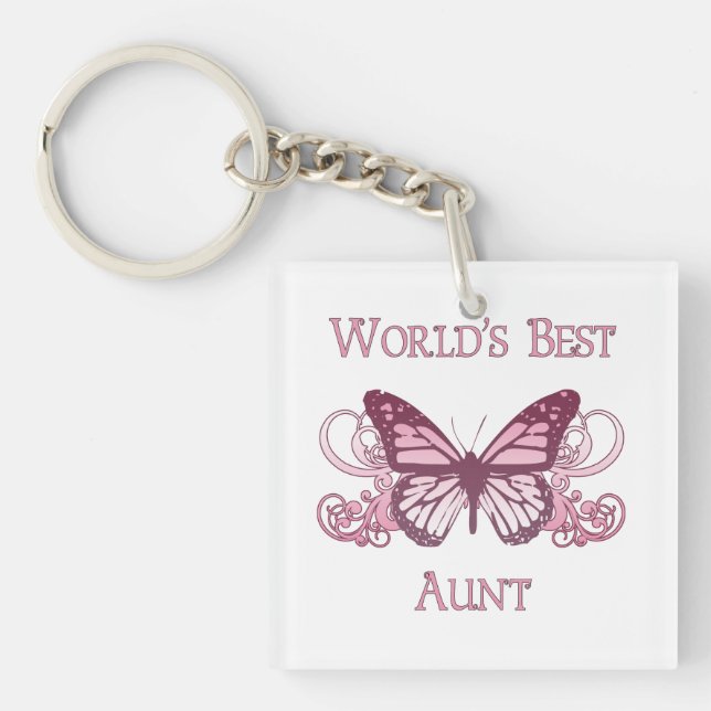 World's Best Aunt (Butterfly) Key Ring (Front)