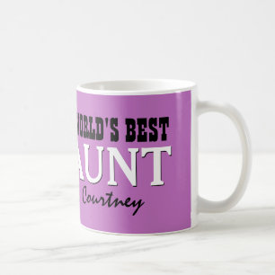 World's Best AUNT Custom Name PURPLE B07 Coffee Mug