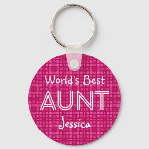 World's Best AUNT Custom Pink Gift Item 11 Key Ring
