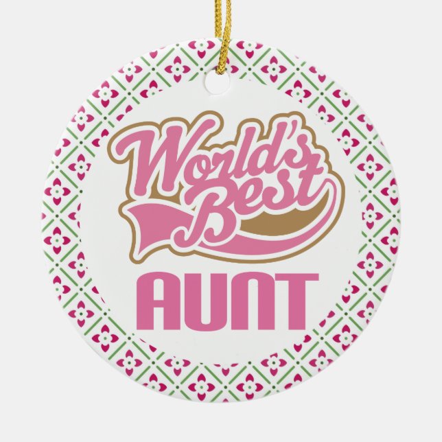 Worlds Best Aunt Keepsake Ornament For Her (Front)