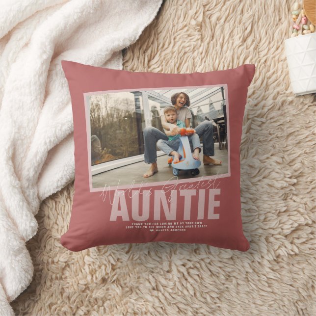 World's Best Aunt | Modern Photo Cushion (Blanket)