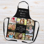 World's Best Aunt Photo Collage Black Apron<br><div class="desc">A nice keepsake gift for the best aunt in the world. Personalise this photo collage black apron with 8 pictures of her nieces, nephews, other family members, pets, etc. Customise "World's Best Aunt" and whether she is called "Aunt, " "Auntie, " "Tia, " etc., and add her nieces' and nephews,...</div>