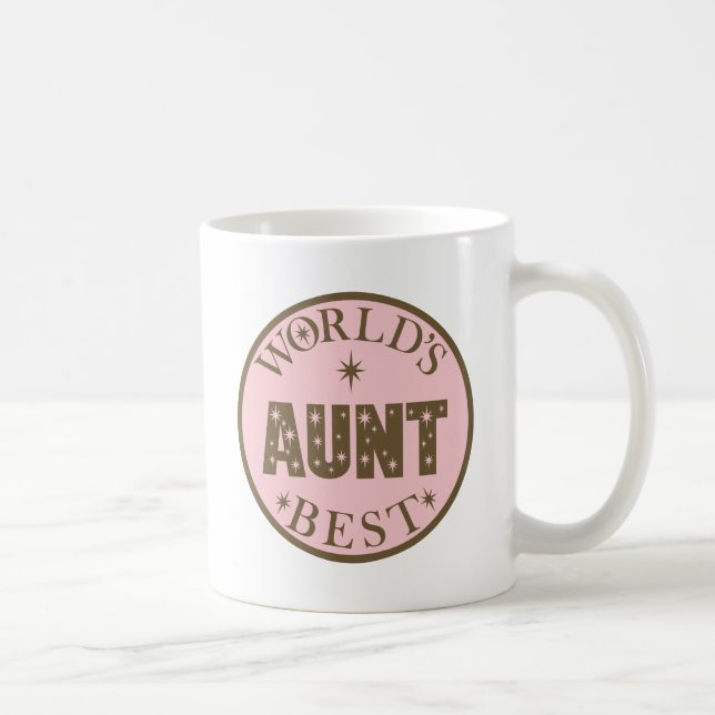 Worlds Best Aunt Pink Gift Coffee Mug (Right)