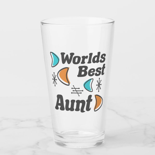 Worlds Best Aunt Retro Glass (Front)