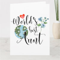 World's Best Aunt Sentimental Watercolor Flowers