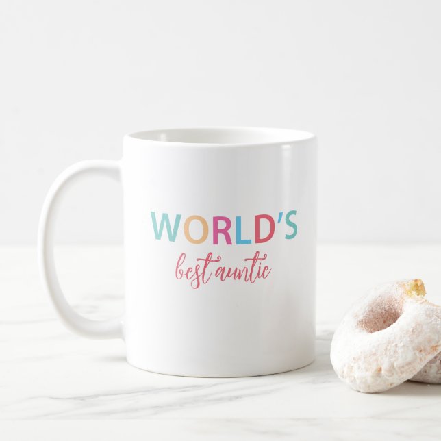 World's Best Auntie Colourful Mug (With Donut)