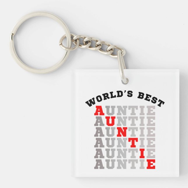 World's Best Auntie Key Ring (Front)