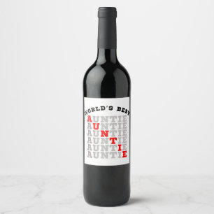 World's Best Auntie Wine Label