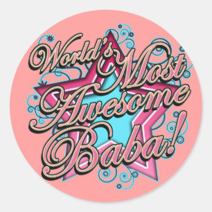 Worlds Best Baba Classic Round Sticker