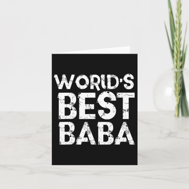Worlds Best Baba Fathers Day Gift Muslim Dad Husba Card (Front)