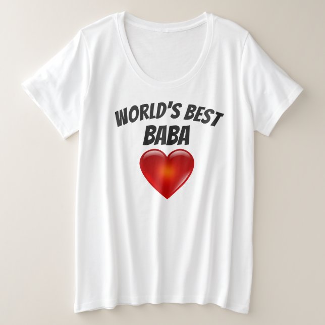 World's Best Baba Heart PLUS SIZE Sweat Shirt (Design Front)