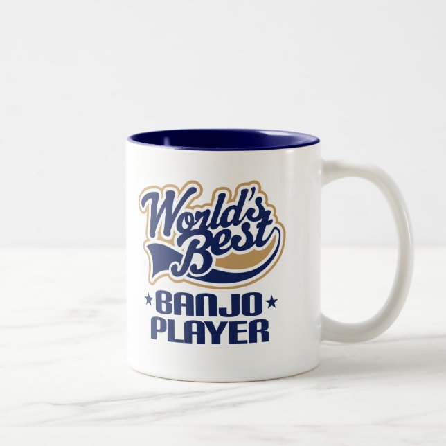 World's Best Banjo Player Music Gift Two-Tone Coffee Mug (Right)