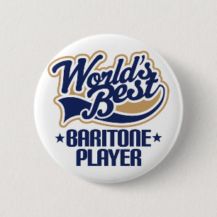Worlds Best Baritone Player Gift 6 Cm Round Badge
