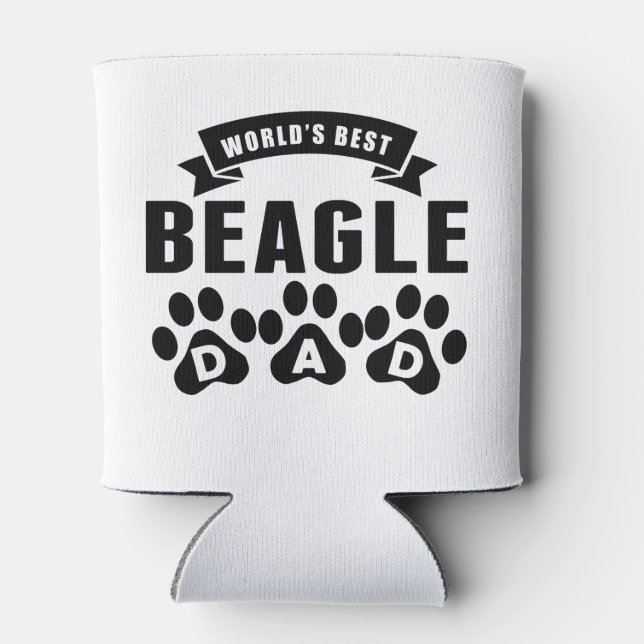 World's Best Beagle Dad Can Cooler (Back)