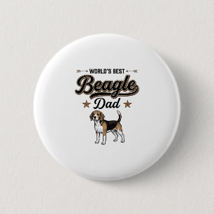 Worlds Best Beagle Dad Vintage Dog 6 Cm Round Badge