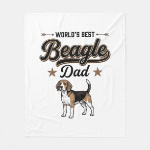 Worlds Best Beagle Dad Vintage Dog Fleece Blanket