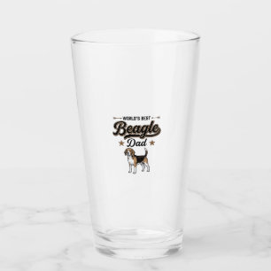 Worlds Best Beagle Dad Vintage Dog Glass