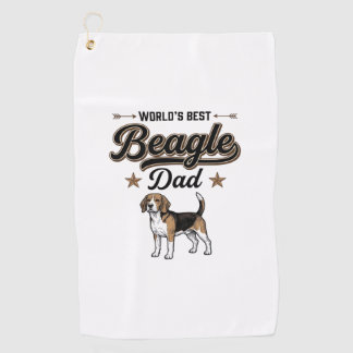 Worlds Best Beagle Dad Vintage Dog Golf Towel