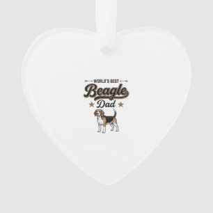 Worlds Best Beagle Dad Vintage Dog Ornament
