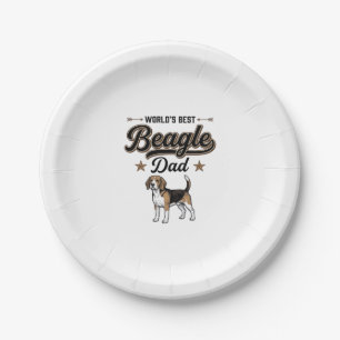 Worlds Best Beagle Dad Vintage Dog Paper Plate