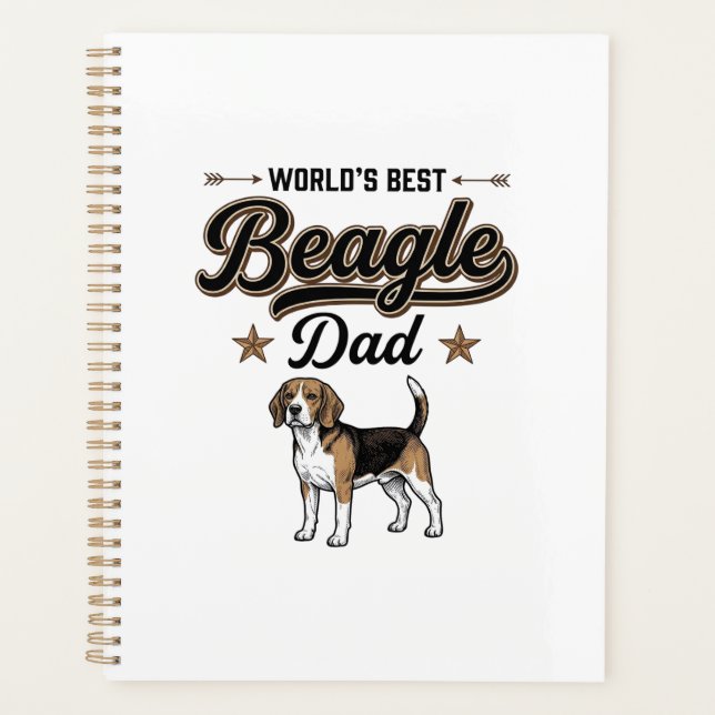 Worlds Best Beagle Dad Vintage Dog Planner (Front)
