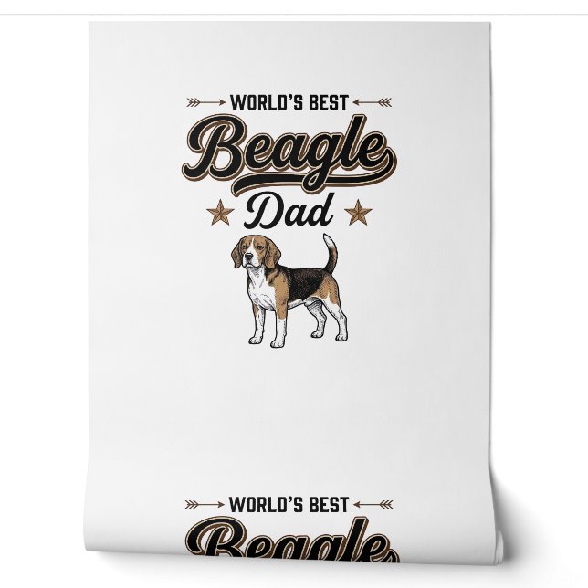 Worlds Best Beagle Dad Vintage Dog Wallpaper (Unrolling)