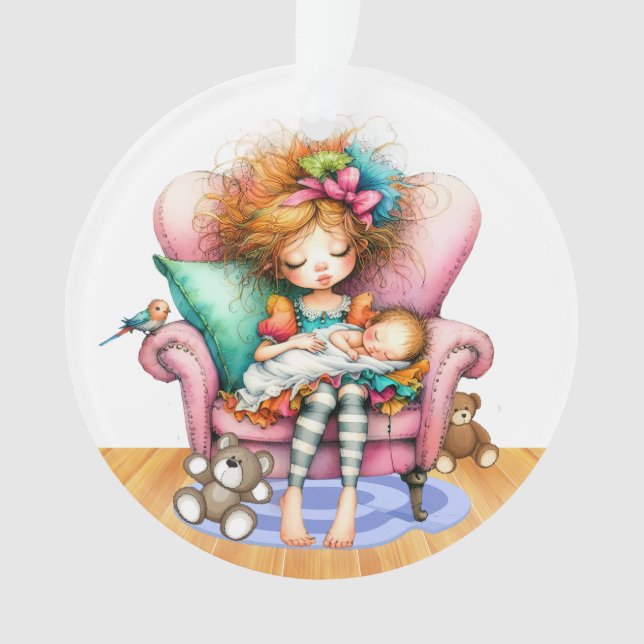 World's Best Big Sister / Babysitter  - See Back.  Ornament (Front)