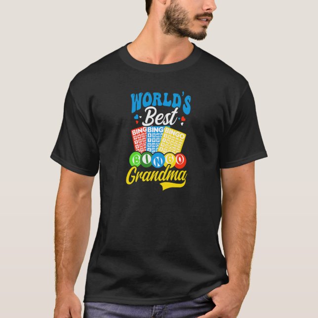Worlds Best Bingo Grandma Bingo Queen T-Shirt (Front)